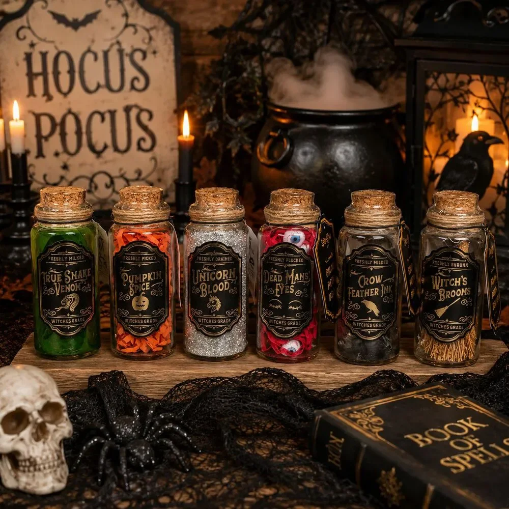 Target Bullseye Halloween Mini Potion Bottles Set of 6 Decor 2026 Apothecary